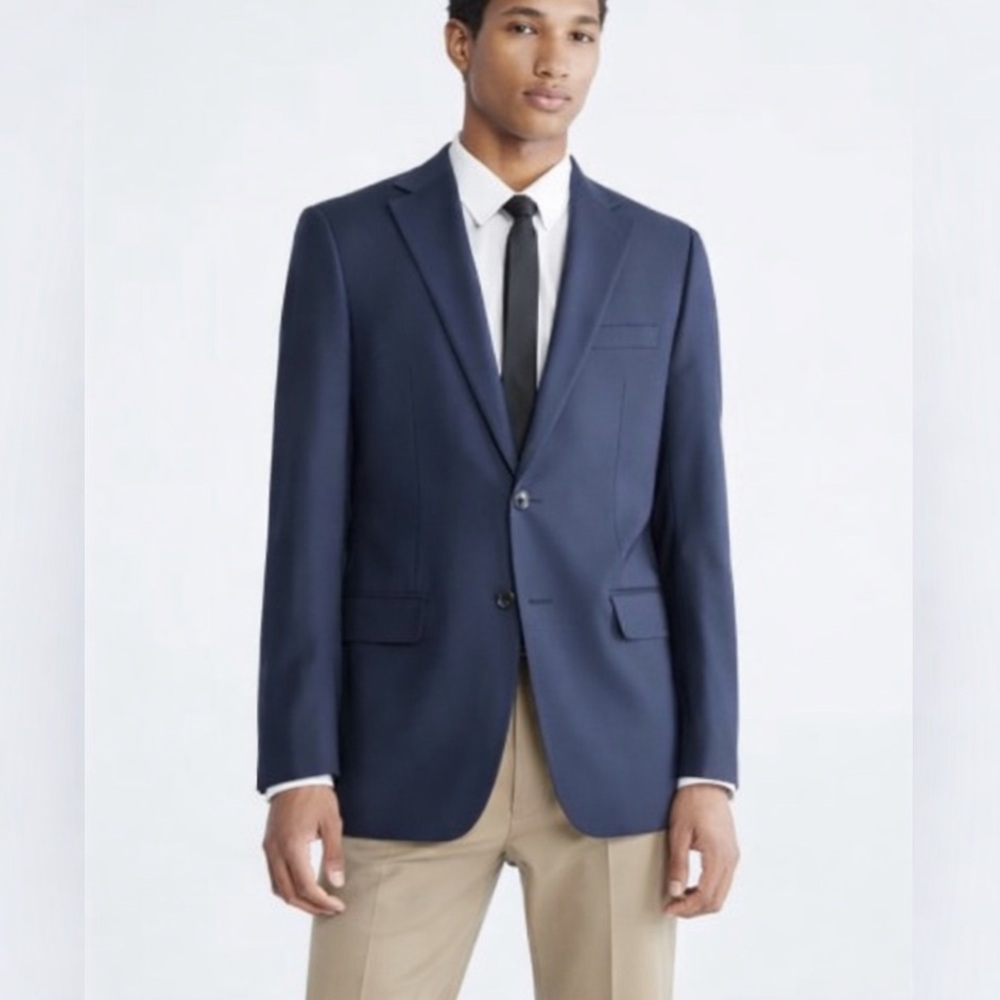 Calvin Klein Men’s Navy Blazer 42R Classic Tailored Suit Jacket Business Formal